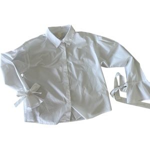 JOA Ruffle cuff Button Down Shirts White size M